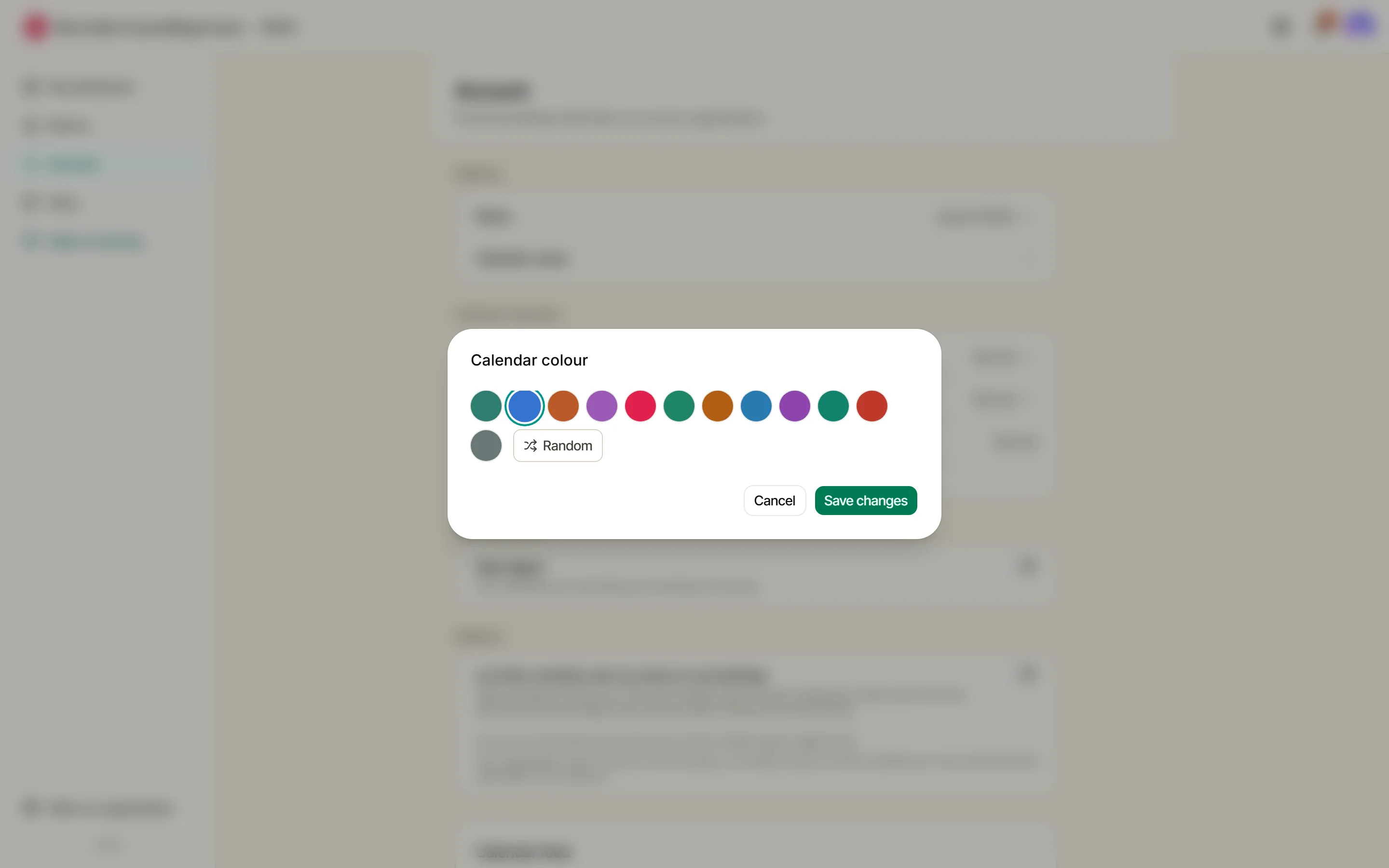 Calendar colour