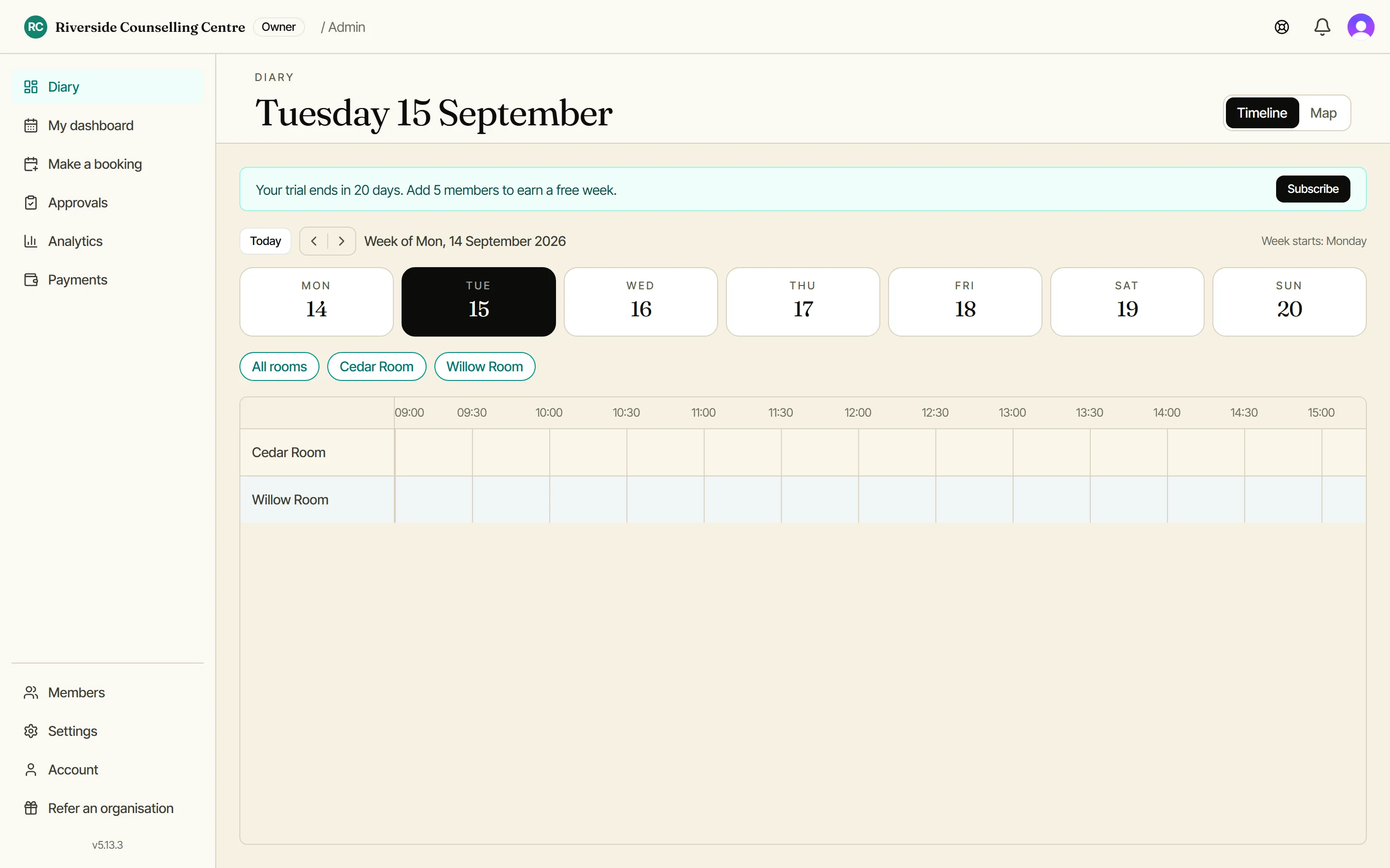 Your admin dashboard