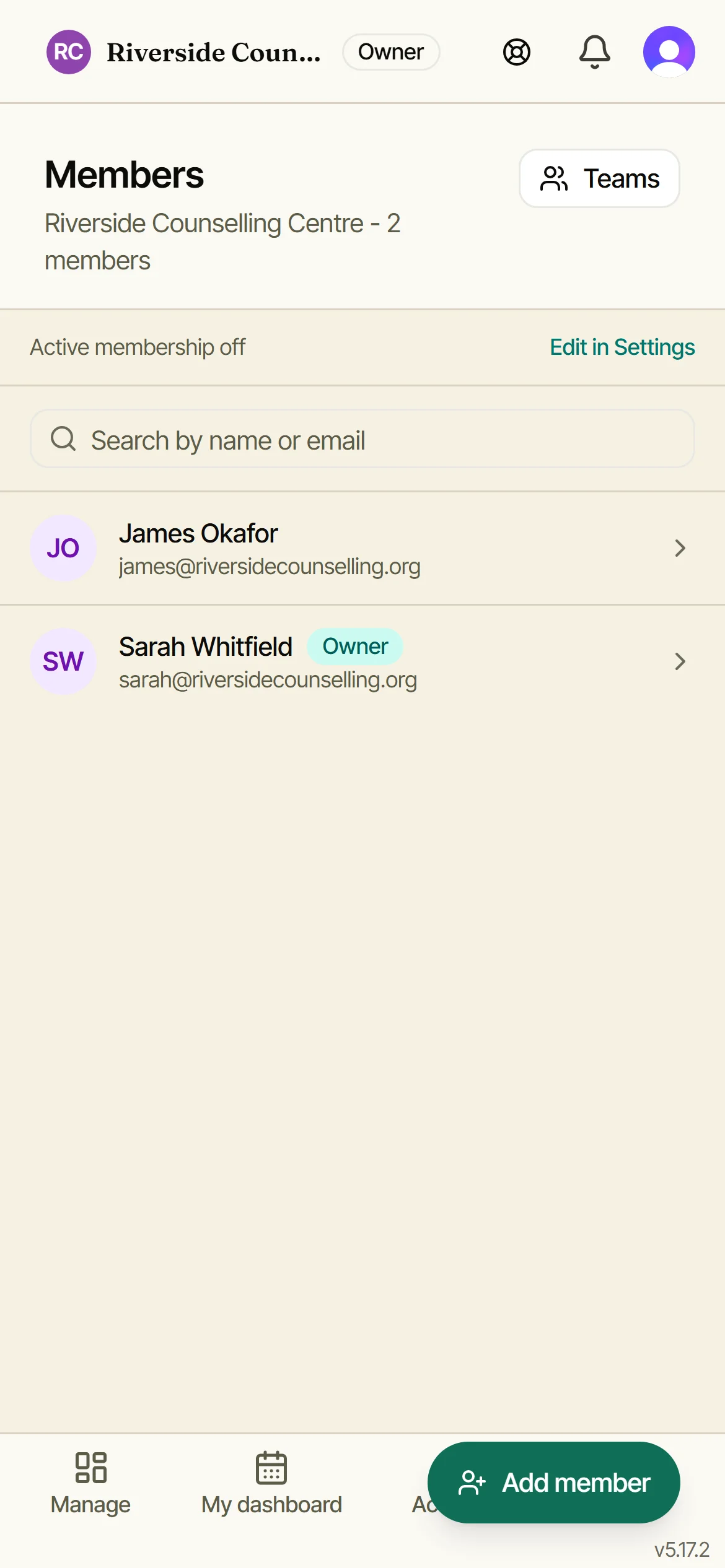 Your members list