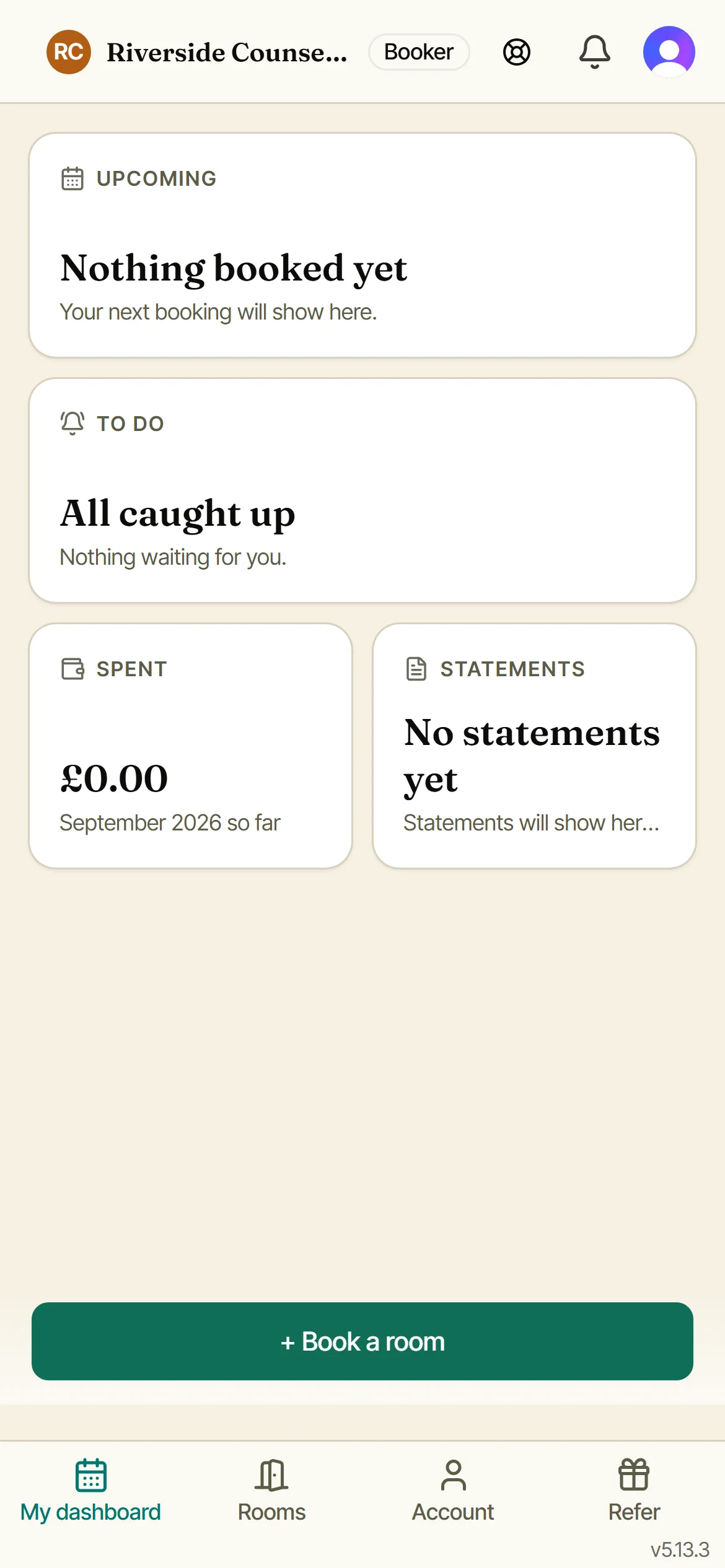 My bookings home