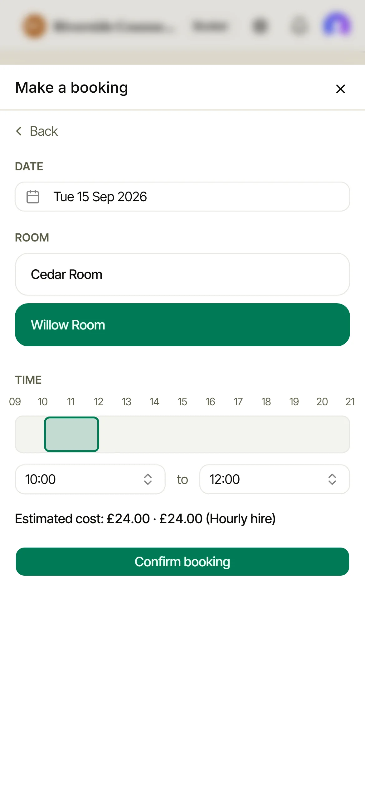Check the cost and confirm