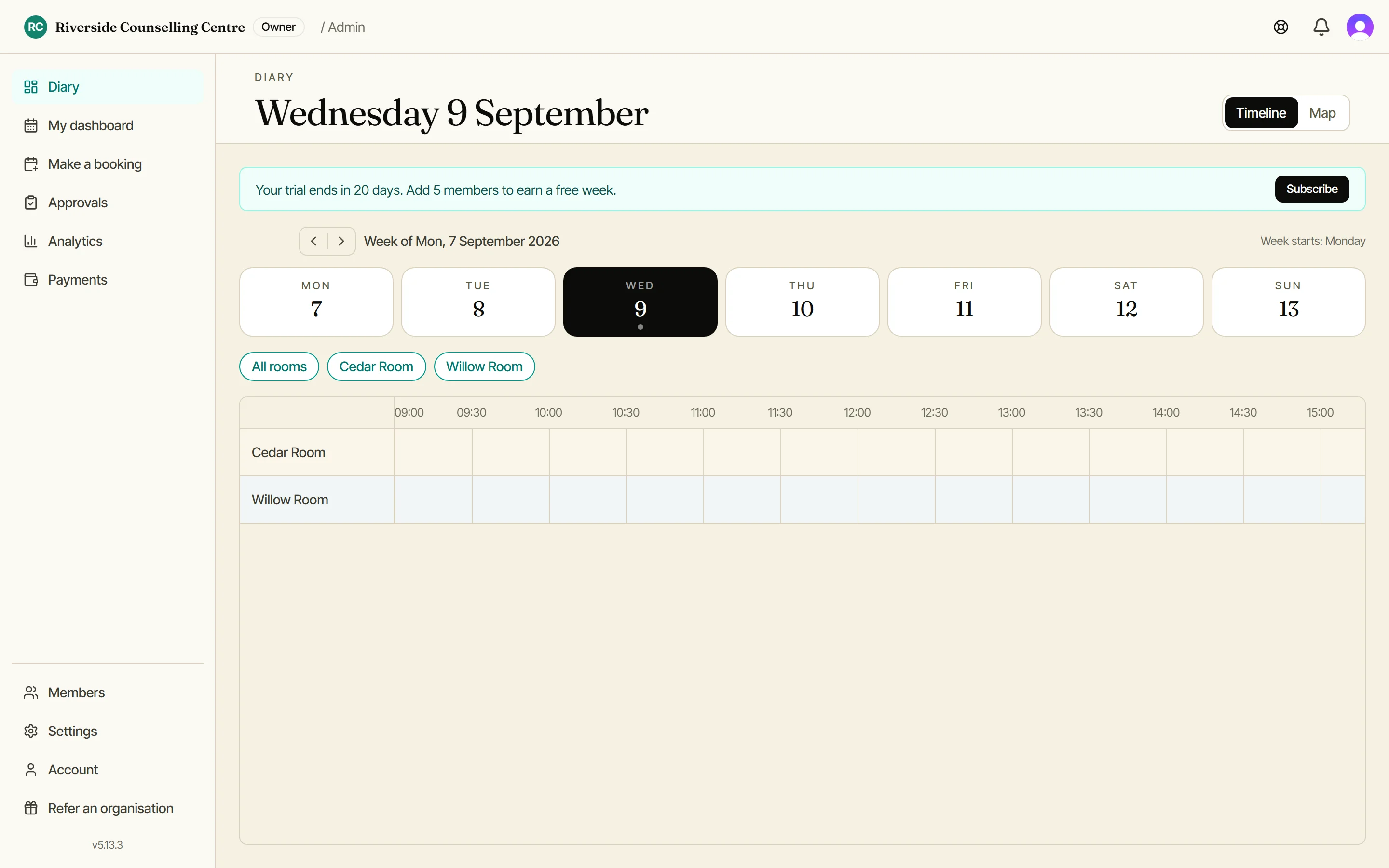 Doris desktop Gantt view