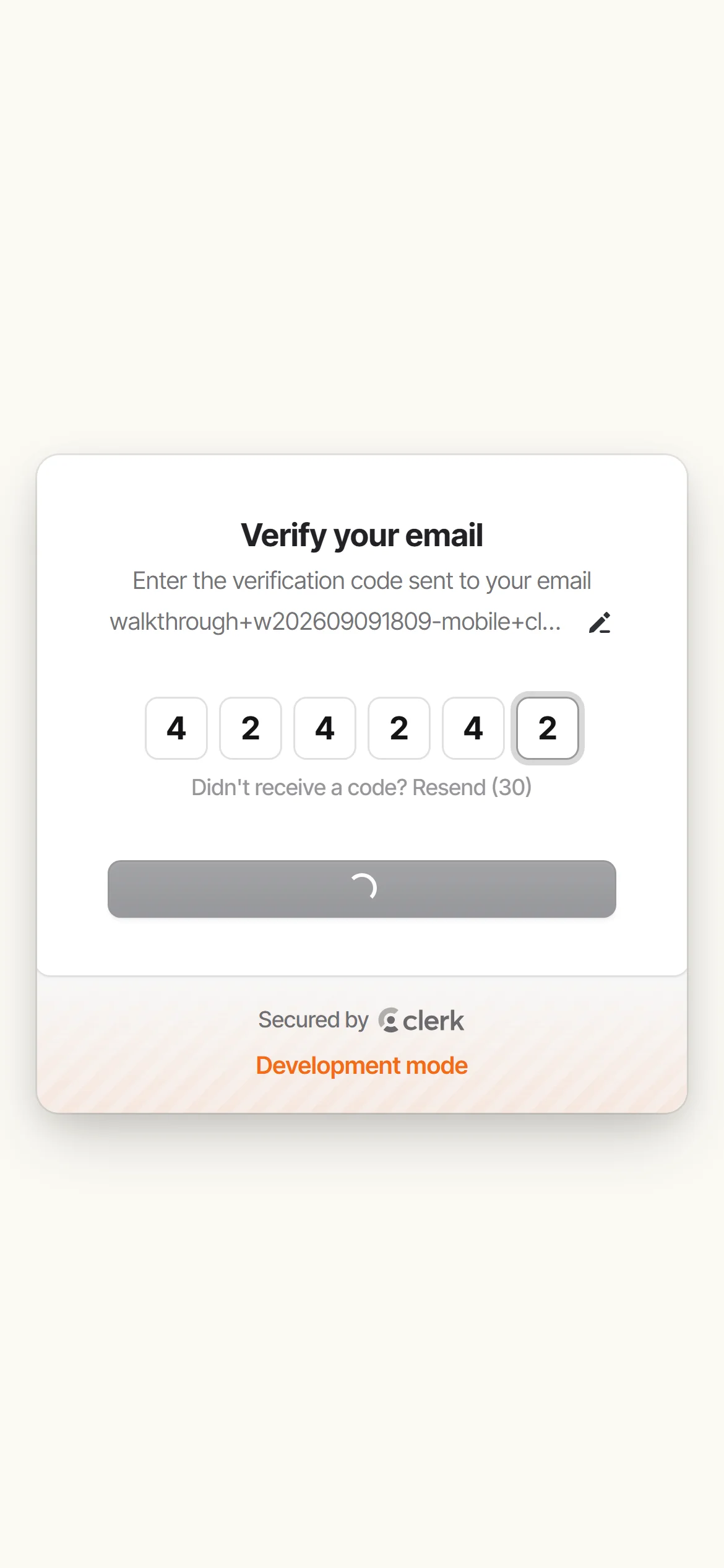 Verify your email