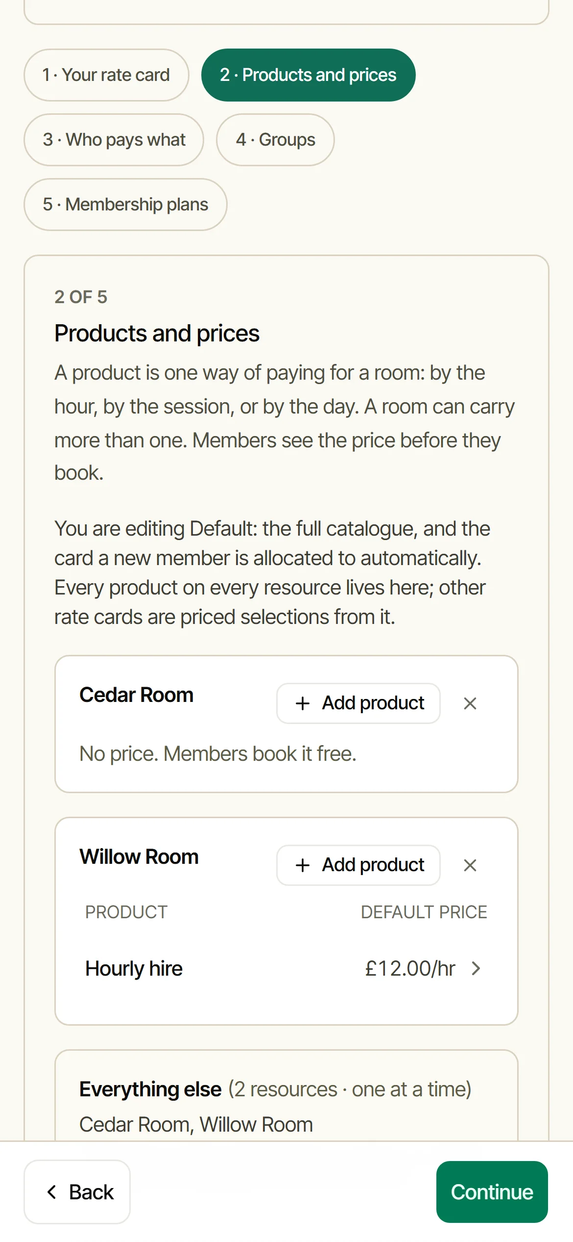 Products and prices
